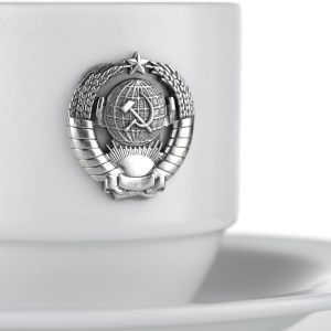 Set of porcelain coffee cups "USSR" for 3 persons